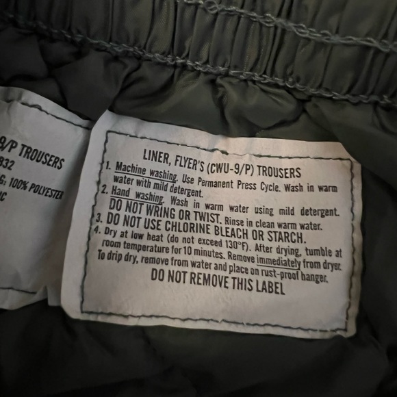 NWOT liner, flyer’s (CPW-9/P) trousers. Size large - Picture 5 of 5